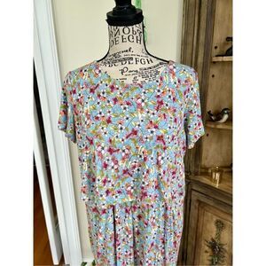 J. Jill Colorful Floral Combo Style Stretch Dress